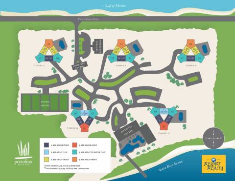 Portofino Island Resort Property Overview Portofino Island Resort Portofino Room Code Property Map 